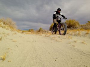 Alan riding some soft dune style trail